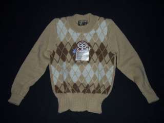 Mahana womens M New Zealand wool argyle sweater New  