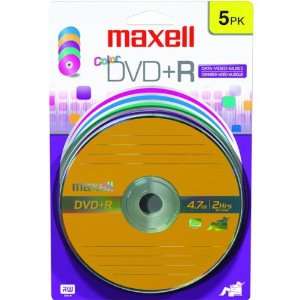    Maxell 16x Color Write Once DVD+R   5/Pack