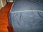 POTTERY BARN Piped Tailored California Cal King Coverlet Navy Blue 