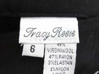 TRACY REESE Black Beige Lace Trim Dress Pants Slacks 6  