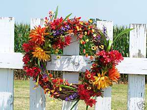 Silk Fall Wreath for Funeral Cemetery   Wall or Door  