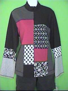 NEW WITH TAG ATTACHED ~ DIANE GILMAN ~ BLACK PATCHWORK ~ JACKET 