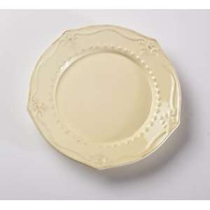  Embossed Ceramic Round Salad Plate 8.5, Fleur De Lis 