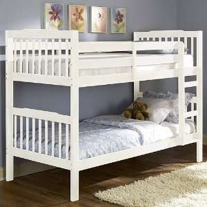 MTL Solid Wood Twin over twin Bunk Bed, White: Home 