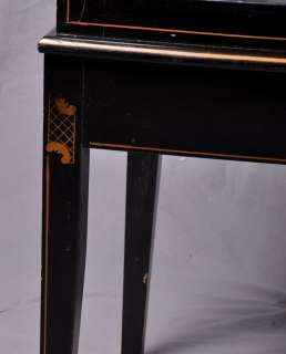 KATHERINE HENICK Black Lacquer 2 Level Side Table 1930s  