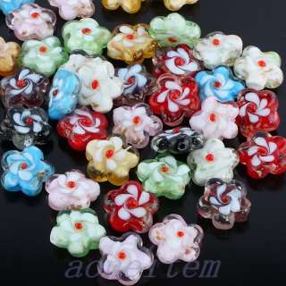 Wholesale Mix color Murano Lampwork Glass Flower Heart Square Loose 