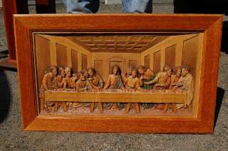 Hand Carved Last Supper in wood + + + chalice co. +  