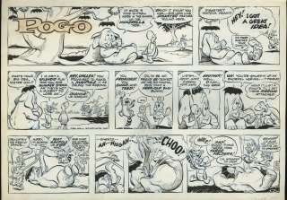 This is the original comic strip art for a Pogo Sunday, dated 5 1 