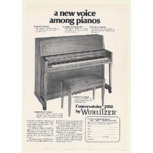  1977 Wurlitzer Conservatoire 2950 Piano Print Ad (Music 