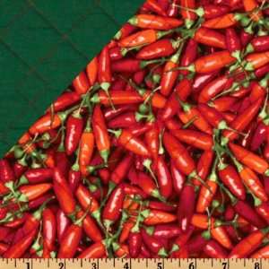   Packed Cayenne Peppers Red Fabric By The Yard Arts, Crafts & Sewing