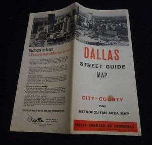 Vintage DALLAS TEXAS TX City County Street Guide Map  