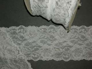   WHITE TRIMMING STRETCH LACE FABRIC SCALLOPED LACE ELASTIC TRIM  