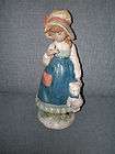 nadal handcrafted spanish porcelain girl with teddy bear and flower