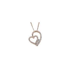   Heart Shaped Pendant in 10K Rose Gold 3/8 CT. T.W. fashion Jewelry