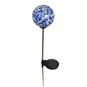  32 LED Lighted Color Changing Solar Powered Blue Spotted Ball 