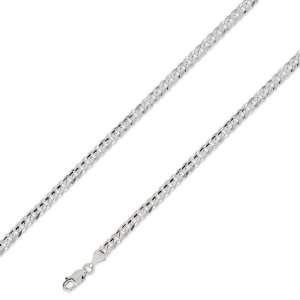  14K Solid White Gold Curb Cuban Chain Necklace 3.8mm (9/64 