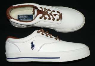 Polo Ralph Lauren Vaughn mens shoes soft leather sneakers new white 