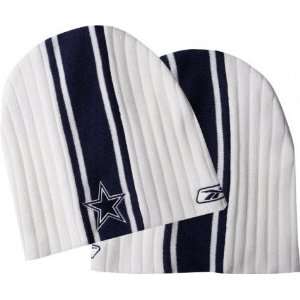  Men`s Dallas Cowboys Racing Stripe Knit Hat: Sports 