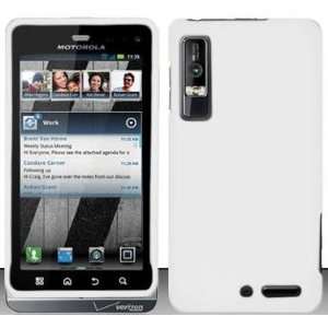 White Hard Snap On Case Cover Faceplate Protector for Motorola Droid 3 