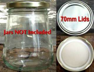70mm Lids x10 © Recycle JAM/PICKLE Jars for Preserving  