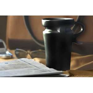 Scratch and Dent   Ceramic Black Travel Coffee Mug  