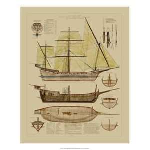Antique Ship Plan II by Unknown 18x22:  Kitchen & Dining