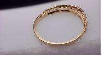 Antique Filigree 14K Gold Diamond Engagement Ring Set  