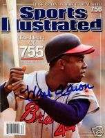 Hank Aaron Braves SIGNED NL Sports Illustrated COA!  