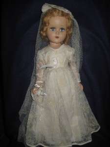 Vintage 18 R&B Strung Composition BRIDE Doll  