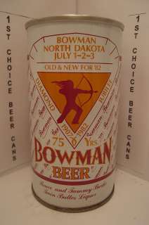 BOWMAN NORTH DAKOTA 1982 STRAIGHT STEEL STAY TAB BEER CAN #45 4  