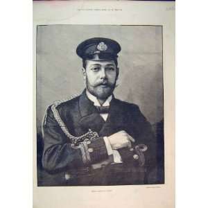  Antique Portrait Prince George Wales 1892 Soldier: Home 