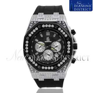 RICHARD & CO CHRONOGRAPH STEEL 4.50CT DIAMOND PAVE FULLY ICED OUT 