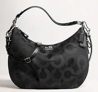 Coach MADISON DOTTED OP ART 2 WAY CONVERTIBLE HAILEY HOBO 15929 SV 