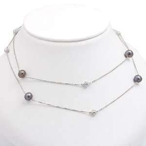  14K Black Pearl Diamond 36 Necklace CoolStyles Jewelry