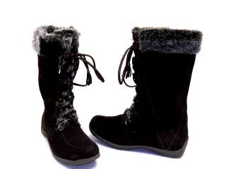   ™ Womens Elaine Midcalf Fur Lined Winter Boots Brown Size 8.5M NWOB