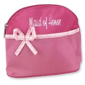  Pink Embroidered Maid of Honor Cosmetic Bag Jewelry
