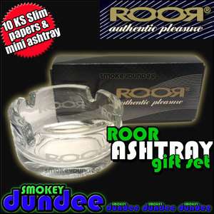   Glass Ashtray and 10 Pack King Size Slim Rolling Paper Gift Set  