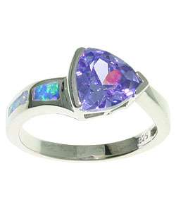 Sterling Silver Purple Cubic Zirconia Ring  Overstock