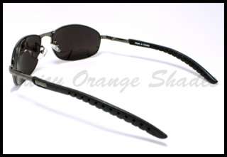 DQ Mens Classic OVAL Lens RUBBER TEMPLE Shades GUNMETAL  