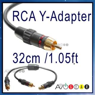 Acoustic Research 1 Female to 2 Male RCA Cable Y Adapter 1F/2M 