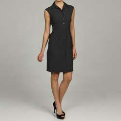 Calvin Klein Womens Pleated Charcoal Dress  Overstock