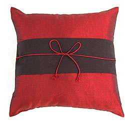 Decorative Ruby Red and Black Cushion Cover  