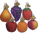 Old World Christmas Ornament GLISTENING FRUIT SET owc 28084 SET OF 6 