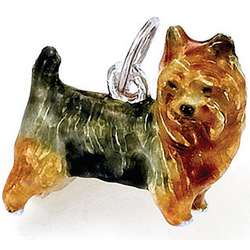   in Show Sterling Silver Enamel Yorkshire Terrier Charm  Overstock