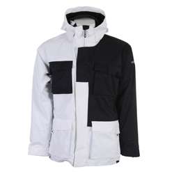 Sessions Mens Replay Black and White Snowboard Jacket   