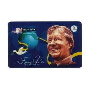 Collectible Phone Card 5u President Jimmy Carter Peacemaker With 