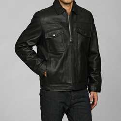 IZOD Mens Big & Tall Zip front Leather Jacket  Overstock