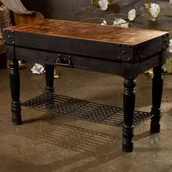   and Iron Oyster cut Butcher Block Table (India)  