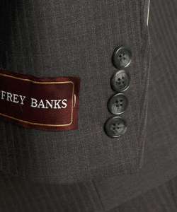 Jeffrey Banks Mens Grey Fine Striped 2 button Suit  