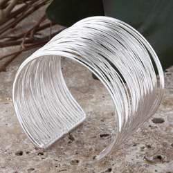 Silverplated Brass Wire Cuff Bracelet (India)  